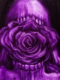 Image 2 of "Purple Skullrose 2" 11x14" Oil Sketch