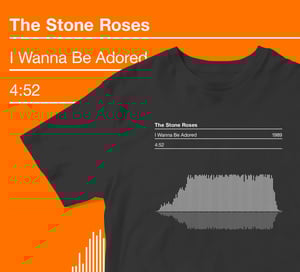 Image of The Stone Roses, I Wanna Be Adored T Shirt featuring the Song Sound Wave Graphic
