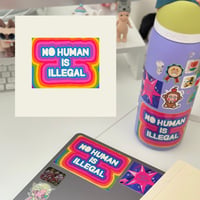 'NO HUMAN IS ILLEGAL' sticker 