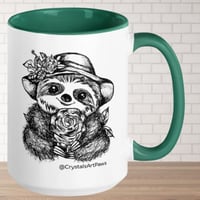 Image 2 of Lady Rosey The Sloth Mug Line Art by CrystalsArtPaws