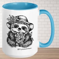 Image 3 of Lady Rosey The Sloth Mug Line Art by CrystalsArtPaws