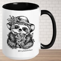 Image 4 of Lady Rosey The Sloth Mug Line Art by CrystalsArtPaws