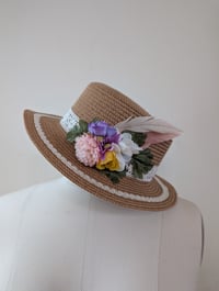 Image 1 of Summertime Floral Straw Boater