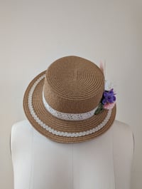 Image 2 of Summertime Floral Straw Boater
