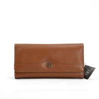 Image 2 of Giani Bernini Pebble Leather Receipt Wallet, Cognac/Silver