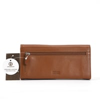 Image 3 of Giani Bernini Pebble Leather Receipt Wallet, Cognac/Silver