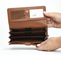 Image 5 of Giani Bernini Pebble Leather Receipt Wallet, Cognac/Silver