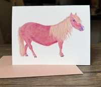Image 2 of Pink Pony Art Greeting Card,Blank Card, A2, 5.5"x4.25"