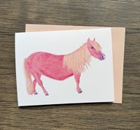Image 1 of Pink Pony Art Greeting Card,Blank Card, A2, 5.5"x4.25"