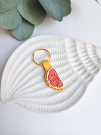 Image 2 of Grapefruit Wedge Keychain 