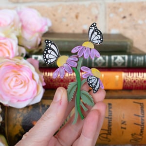 Image of Butterfly Kisses Brooch - Lavender