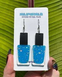 Image 1 of Blue Holo Dust Polish Earrings