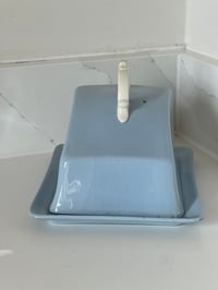 Image 1 of Vintage Pale Blue Butter Dish