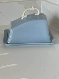 Image 2 of Vintage Pale Blue Butter Dish