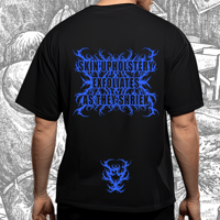 Image 2 of "Flamethrower Ecdysis" Blue T-shirt