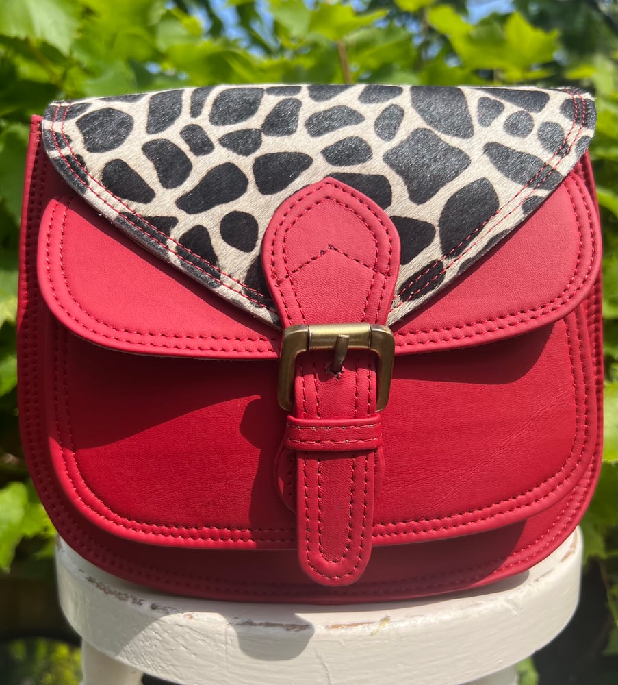 Image of Harlequin Collection - Recycled Leather Small Saddle #20CD