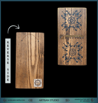 Image 2 of "Black & Gold Elegance" – Hand-Painted Wooden Decoration┃Rustic Wooden Wall Art
