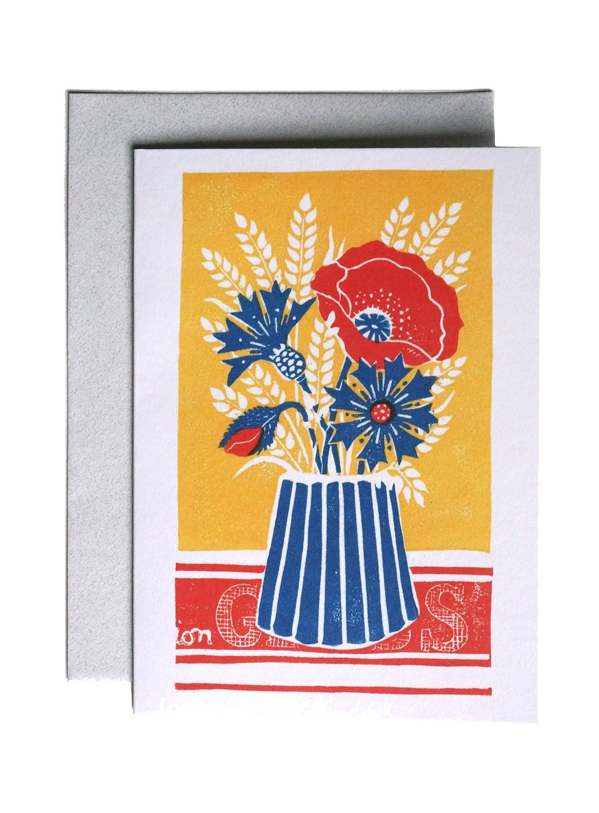 Image of Poppy + Cornflowers - Greetings Card