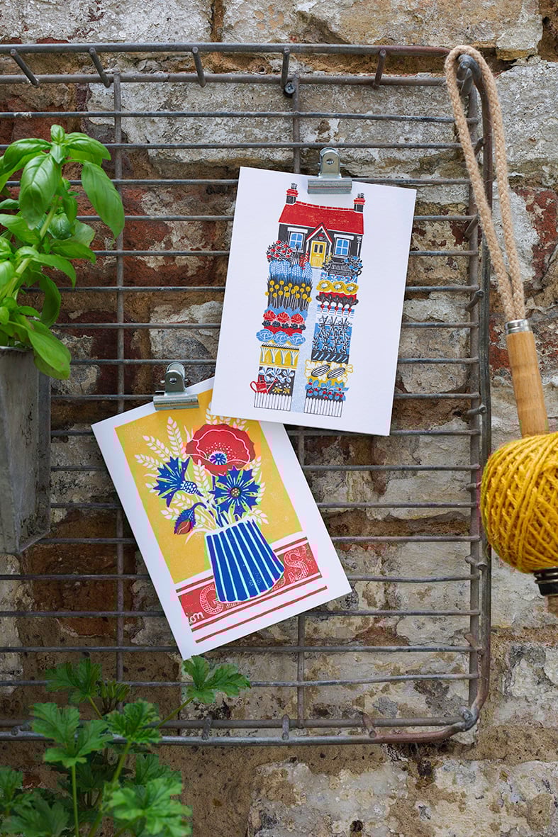 Image of Poppy + Cornflowers - Greetings Card