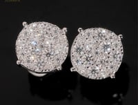 Image 1 of Round earing argent 925+ moissanite 10 mm