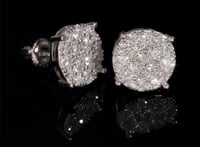 Image 3 of Round earing argent 925+ moissanite 10 mm