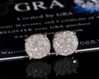 Image 2 of Round earing argent 925+ moissanite 10 mm