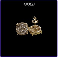 Image 6 of Round earing argent 925+ moissanite 10 mm