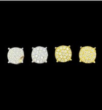 Image 1 of Round earing 8mm argent 925+ moissanite 