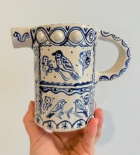 Image 1 of Ceramic blue tile bobble jug 