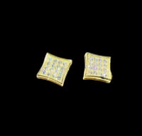 Image 2 of Square  earing 7mm argent 925+ moissanite