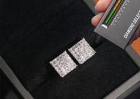 Image 4 of square  earing 10 mm moissanite +925 