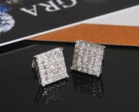 Image 5 of square  earing 10 mm moissanite +925 