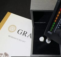 Image 3 of Prong set earing argent 925 + moissanite 10 mm
