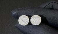 Image 5 of Prong set earing argent 925 + moissanite 10 mm