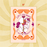 Life's Too Short To Not Be Yourself, 5"x7" Art Print (Lesbian Flag)