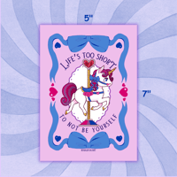 Life's Too Short To Not Be Yourself, 5"x7" Art Print (Bisexual Flag)