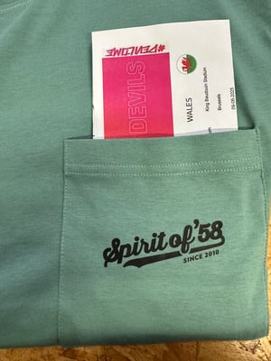 Image of SO58 Pocket Tee Shirt in Aloe Green and in White 
