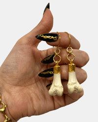 Rabbit bone earrings I