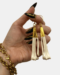 Rabbit bone earrings II