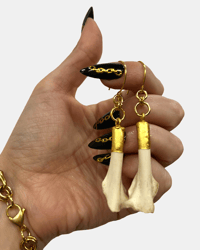Rabbit bone earrings IV