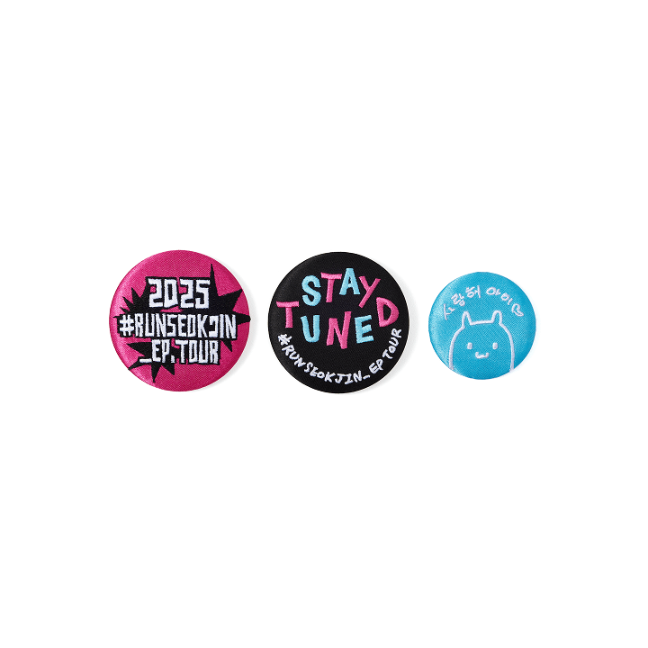 Image of [PRE-ORDER] BTS Jin ‘RUNSEOKJIN’ Tour Can Badge Set (Logo Ver.)