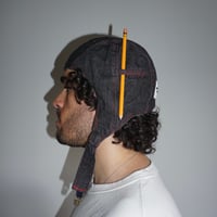 Image 4 of Black Denim Flying Cap