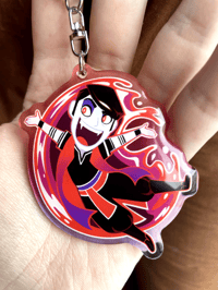 Image 1 of Cheth Double-Sided Acrylic Charm Keychain 