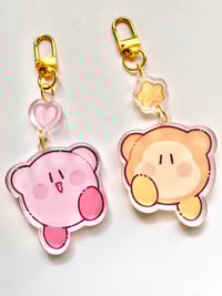 Image 1 of Pink & Orange Friends Acrylic Charm