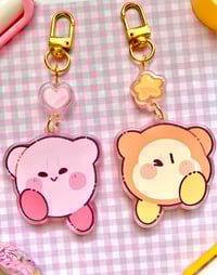 Image 3 of Pink & Orange Friends Acrylic Charm