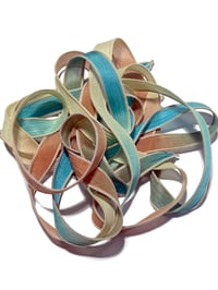 Image 2 of 1PC. CAST AWAY  42" hand dyed wrist wrap bracelet silk ribbon//Yoga wrist wrap bracelet ribbon