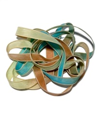 Image 1 of 1PC. CAST AWAY  42" hand dyed wrist wrap bracelet silk ribbon//Yoga wrist wrap bracelet ribbon