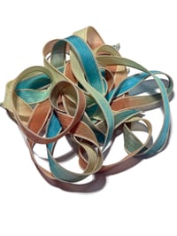 Image 5 of 1PC. CAST AWAY  42" hand dyed wrist wrap bracelet silk ribbon//Yoga wrist wrap bracelet ribbon