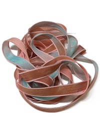 Image 4 of 1PC. CORAL REEF 42" hand dyed wrist wrap bracelet silk ribbon//Yoga wrist wrap bracelet ribbon