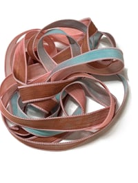 Image 3 of 1PC. CORAL REEF 42" hand dyed wrist wrap bracelet silk ribbon//Yoga wrist wrap bracelet ribbon